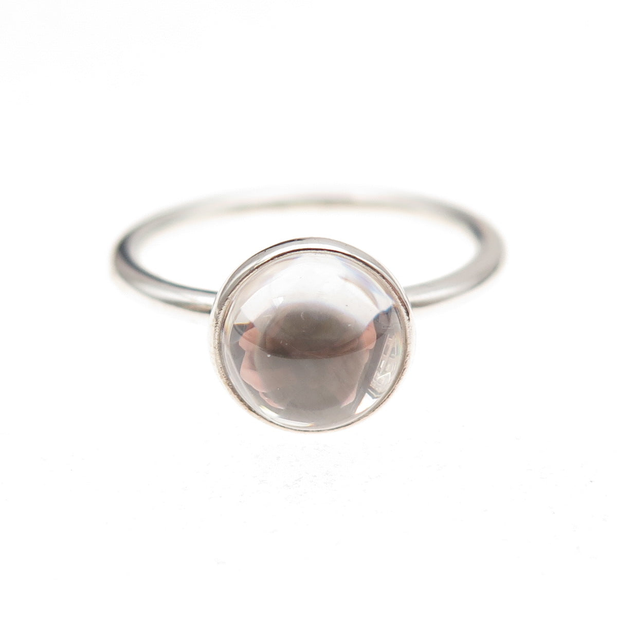 Pandora 925 Sterling Silver Clear Crystal Poetic Droplet Ring Size 7