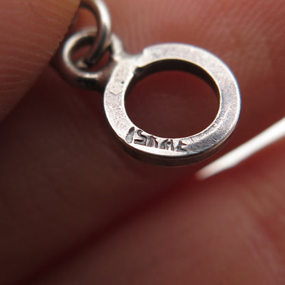 925 Sterling Silver Vintage Israel Beaded Bar Chain Necklace 16" (missing lock)