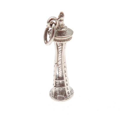 925 Sterling Silver Vintage Seattle Space Needle 3D Charm Pendant