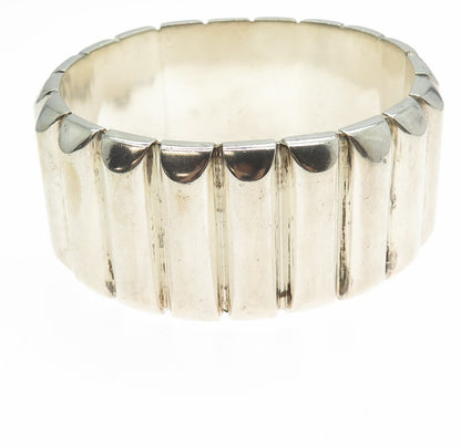 CALVIN KLEIN Sterling Silver Vintage Ribbed Solid 103.5g Bangle Bracelet 7.5"