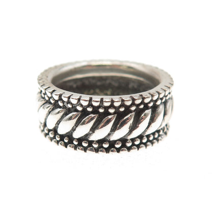 925 Sterling Silver Vintage Modernist Oxidized Band Ring Size 7