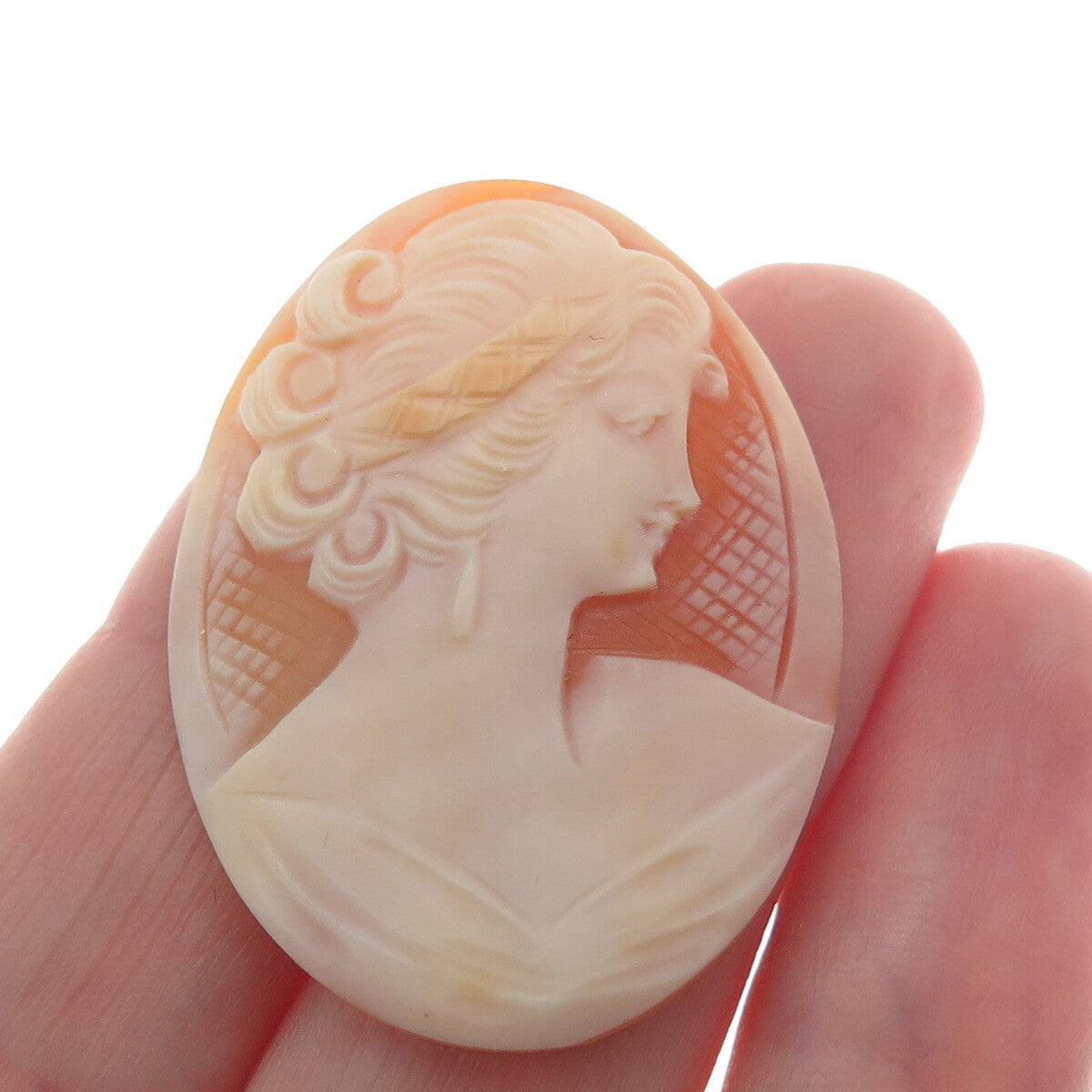 Antique Victorian Real Carved Mother-of-Pearl Lady Cameo
