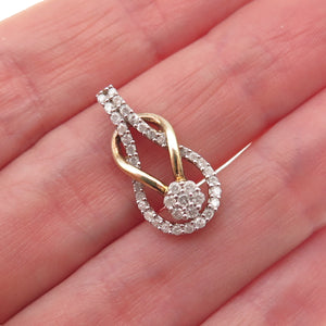 925 Sterling Silver Gold Plated Real Diamond Infinity Mini Charm Pendant