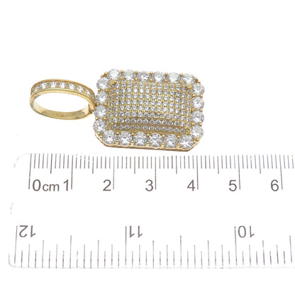 DESIGNS BY YAGI 925 Sterling Gold Plated Round-Cut Shaped C Z Sparkle Pendant
