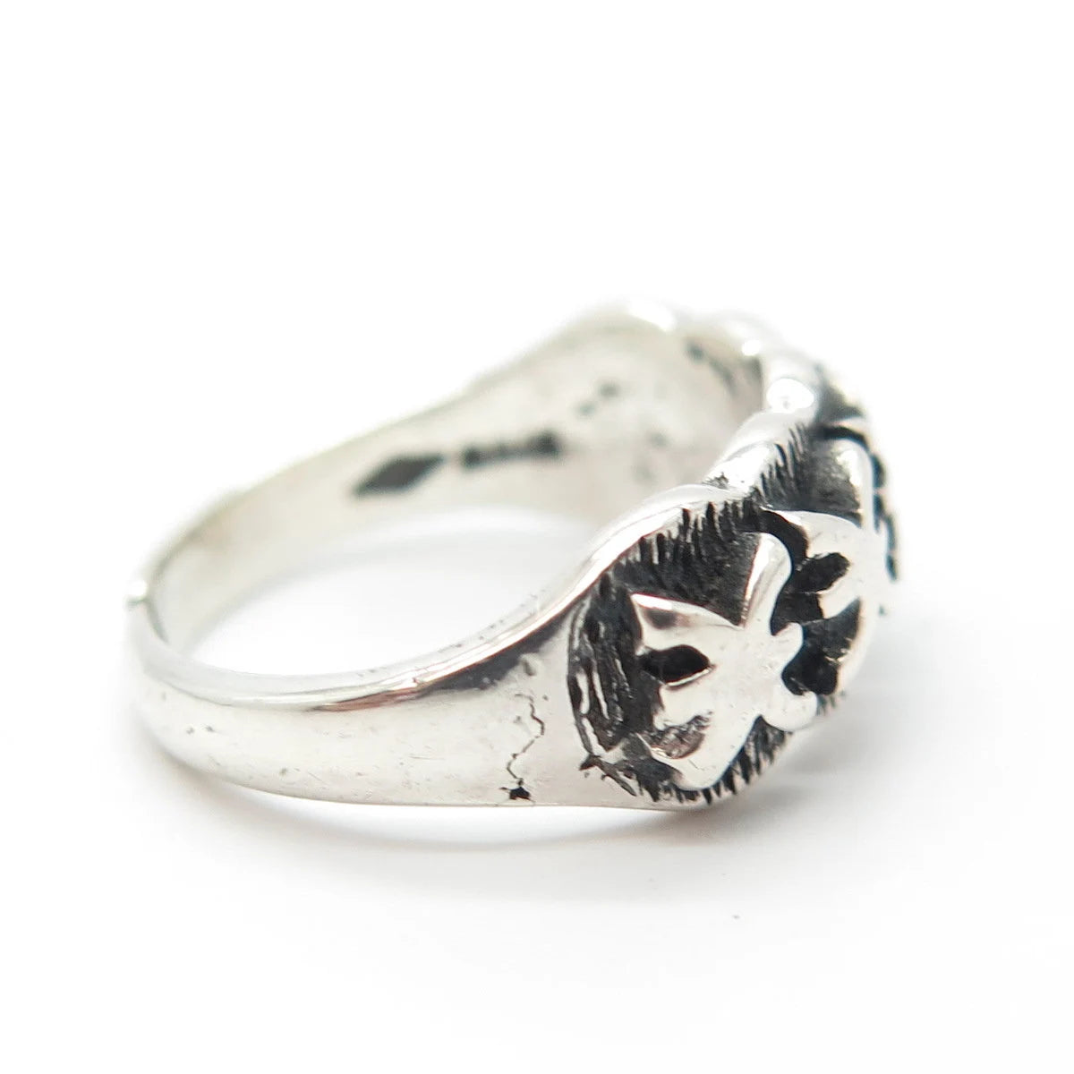 925 Sterling Silver Vintage Chinese Character Adjustable Ring Size 5.75