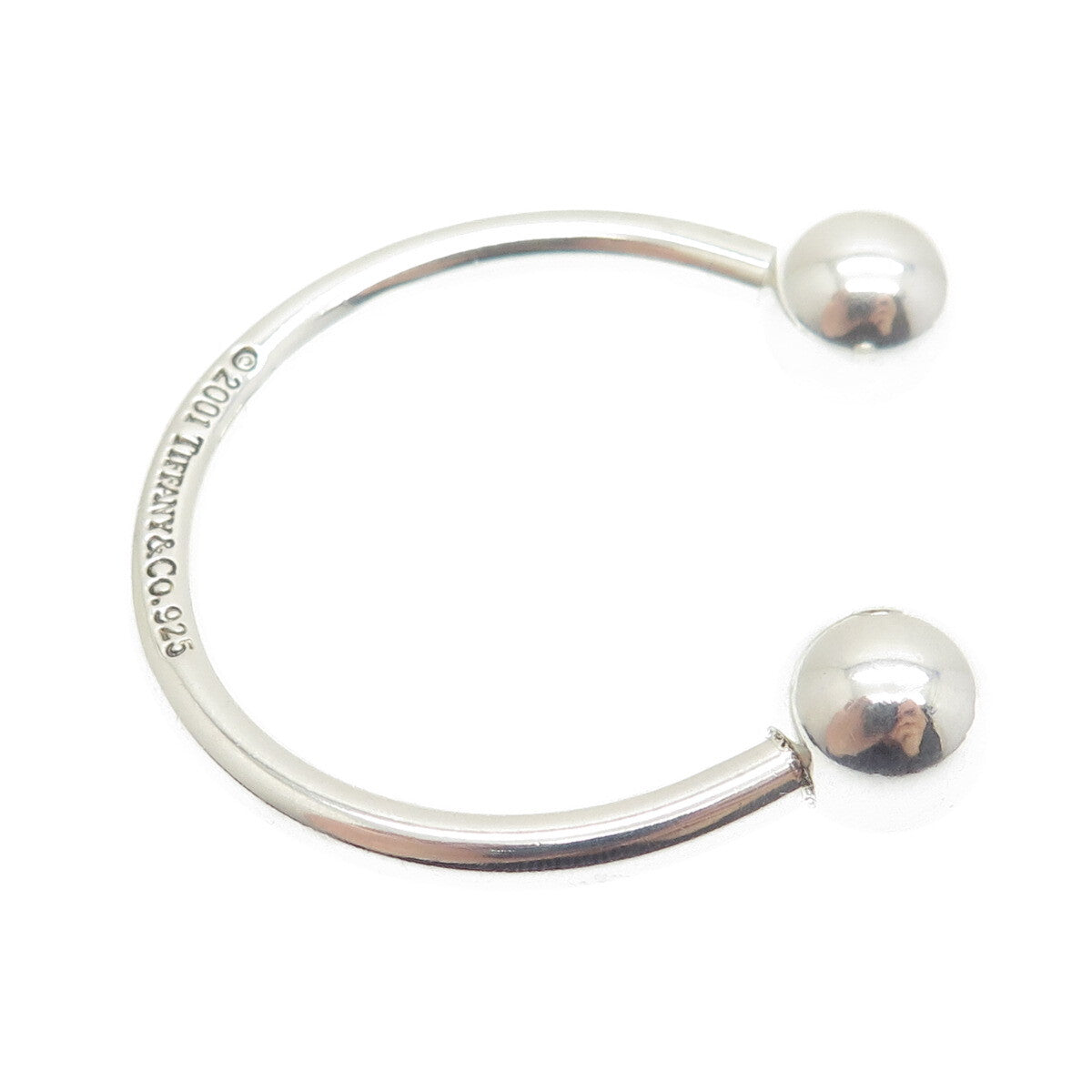 TIFFANY & CO. 925 Sterling Silver Vintage 2001 Screw Ball Key Ring