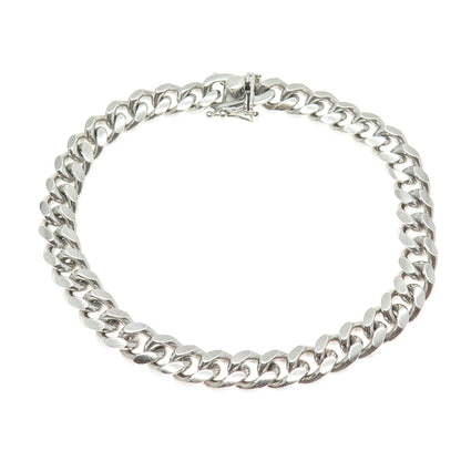 925 Sterling Silver Vintage Italy Solid 40.1g Cuban Link Bracelet 9"
