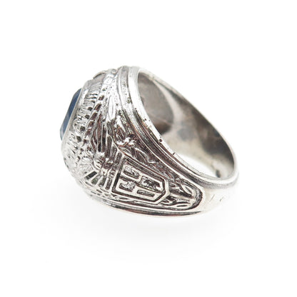 KINNEY 925 Sterling Silver Vintage 1969 C Z Woodrow Wilson School Ring Size 8