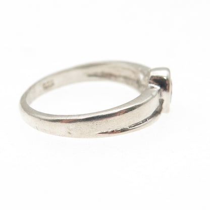 925 Sterling Silver Vintage Heart-Cut Purple C Z Ring Size 6.25