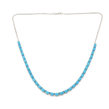Chuck Clemency Sterling Silver Real Sleeping Beauty Turquoise Chain Necklace 18"