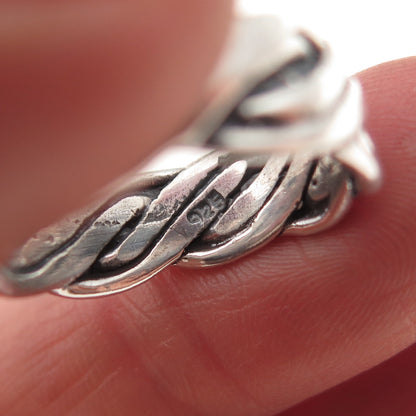 Charles Winston 925 Sterling Silver Vintage Woven Oxidized Band Ring Size 6