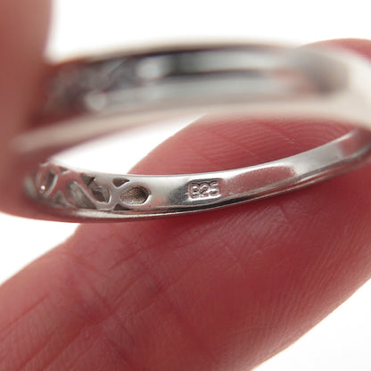 925 Sterling Silver Round-Cut C Z Half Eternity Band Ring Size 7.25
