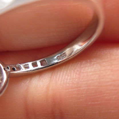 925 Sterling Silver Round-Cut C Z Heart Ring Size 7