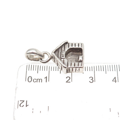 Lisa Greene 925 Sterling Silver Vintage 1999 Arf Dog House Mini Charm Pendant