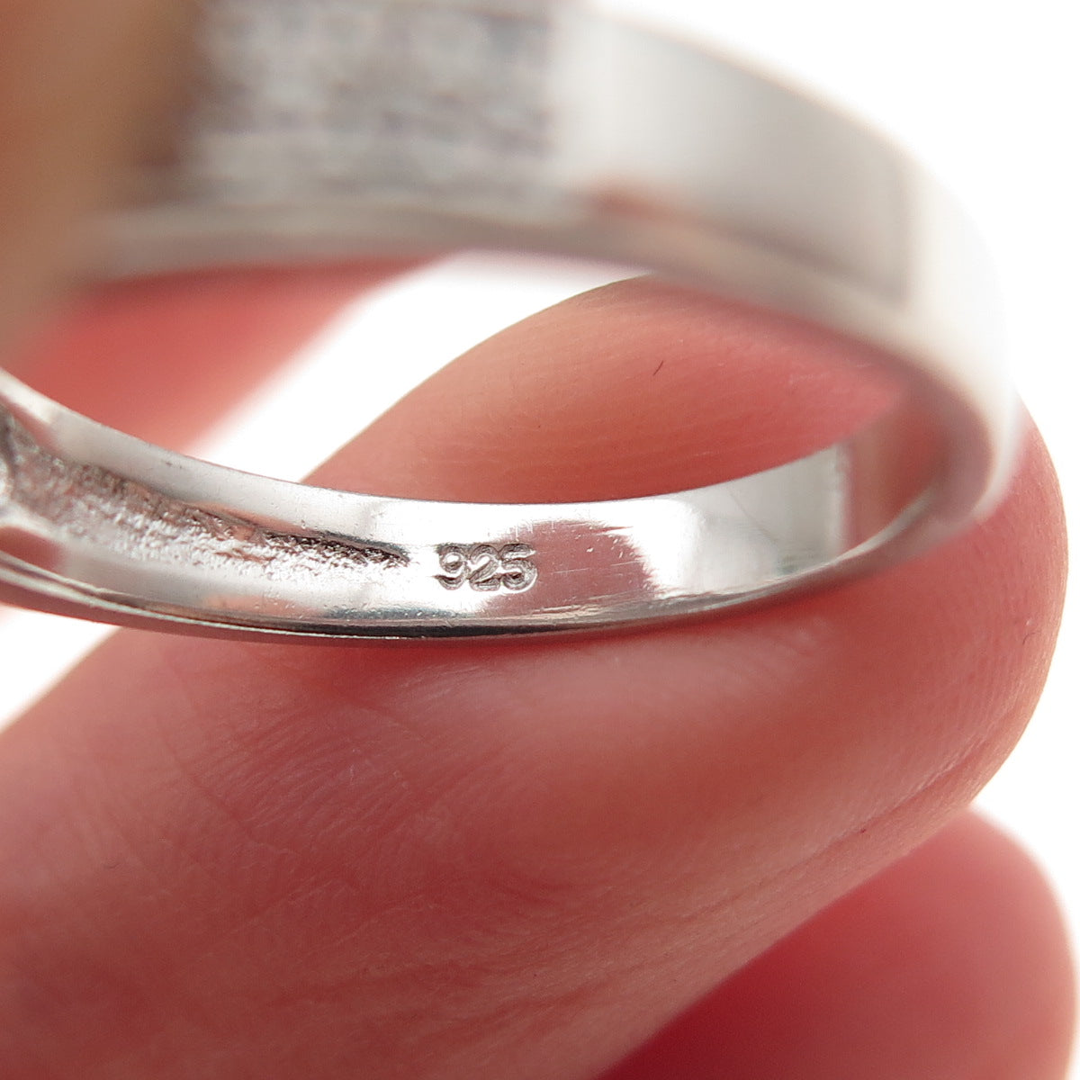 925 Sterling Silver Round-Cut C Z Sparkle Band Ring Size 7