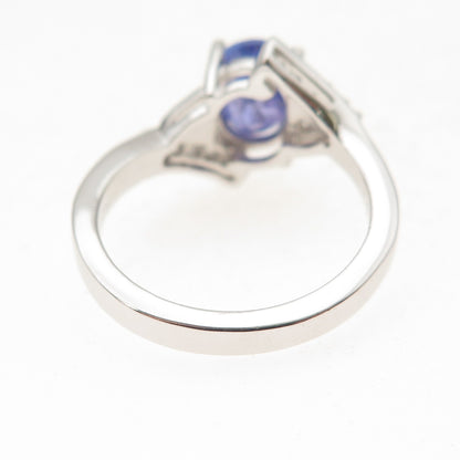 RJ Graziano 925 Sterling Silver Real Tanzanite & White Topaz Ring Size 7.75