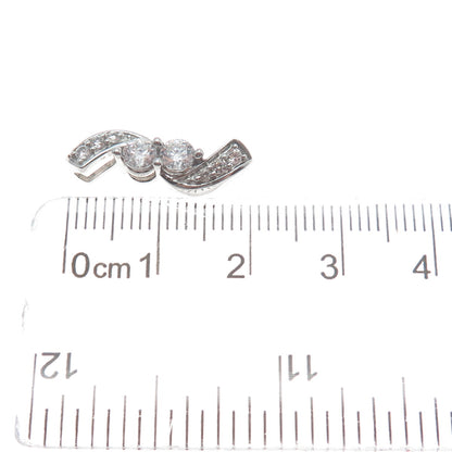 925 Sterling Silver Round-Cut Shaped C Z Journey Sparkle Slide Pendant