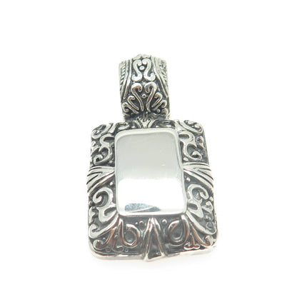 925 Sterling Silver Vintage Mexico Engravable Ornate Pendant