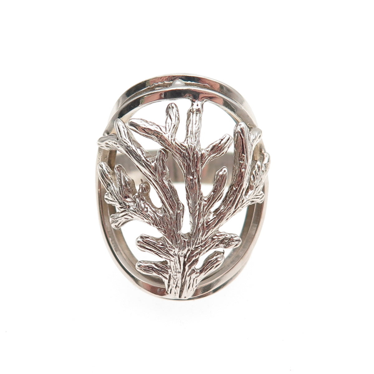 Tahara 925 Sterling Silver Vintage Tree of Life Oxidized Ring Size 6.5