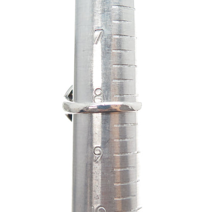 925 Sterling Silver Vintage Real MOP Modernist Spiral Ring Size 8.25