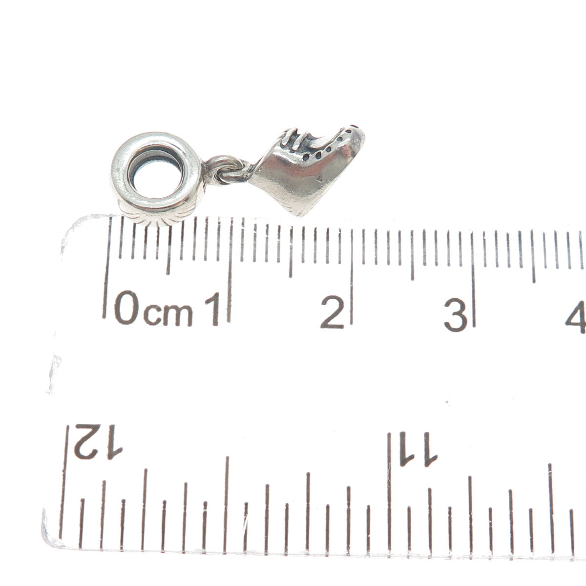 PANDORA Gold 925 Sterling Silver Lavender C Z Baby Shoe Dangle Charm