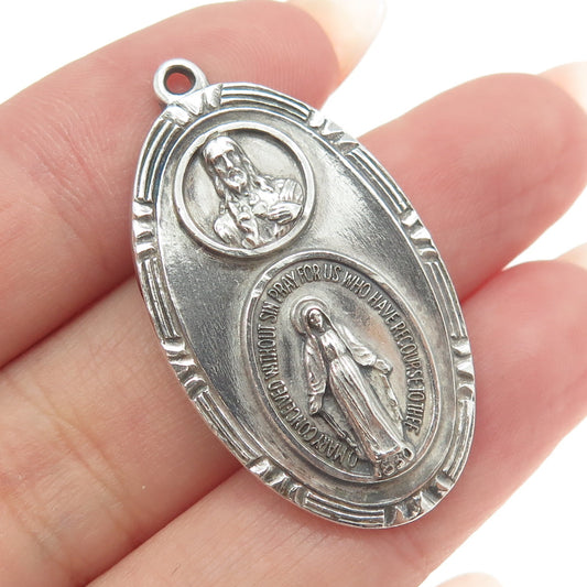 A. GALE INC 925 Sterling Silver Antique Art Deco St. Mary Religious Pendant