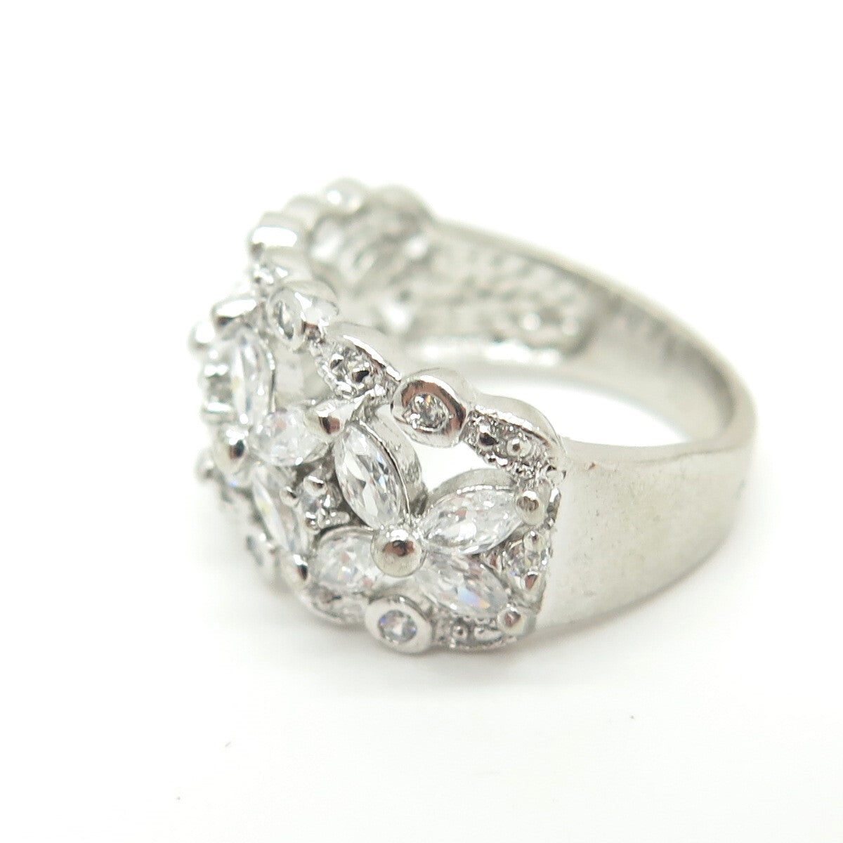 925 Sterling Silver Multi-C Z Ring Size 6.5