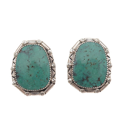 Patricia Platero Navajo Old Pawn 925 Sterling Vintage Turquoise Tribal Earrings