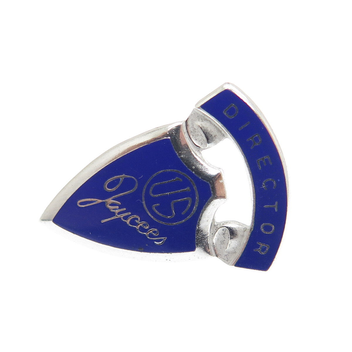 Number One 925 Sterling Silver Vintage Enamel "US Jaycees Director" Lapel Pin
