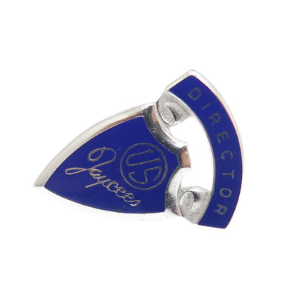 Number One 925 Sterling Silver Vintage Enamel "US Jaycees Director" Lapel Pin