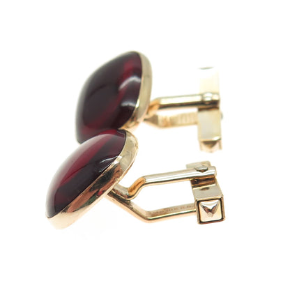 SWANK 1/40 10K Gold Filled Antique Red Glass Cufflinks