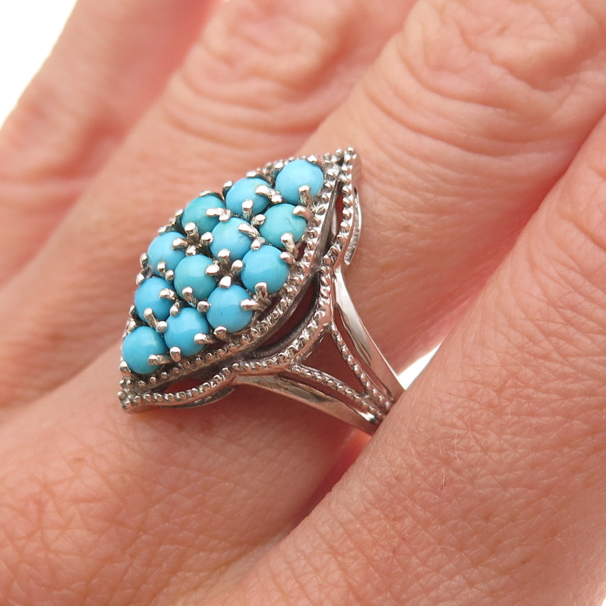 Chuck Clemency 925 Sterling Silver Real Sleeping Beauty Turquoise Ring Size 8