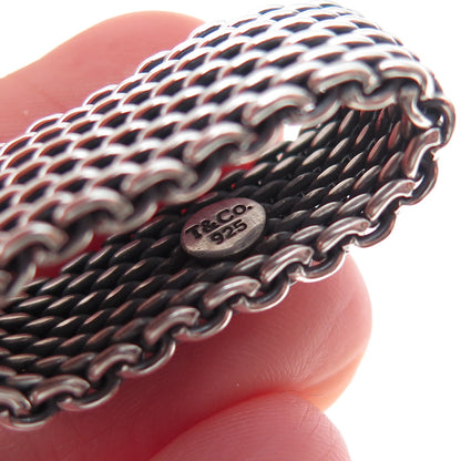 Tiffany & Co. 925 Sterling Silver Vintage Somerset Mesh Ring Size 7