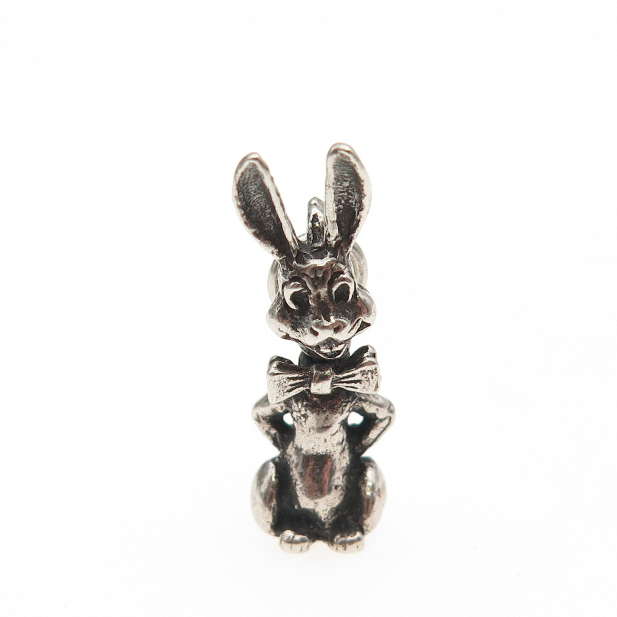925 Sterling Silver Antique Art Deco Rabbit Movable Mini 3D Charm Pendant