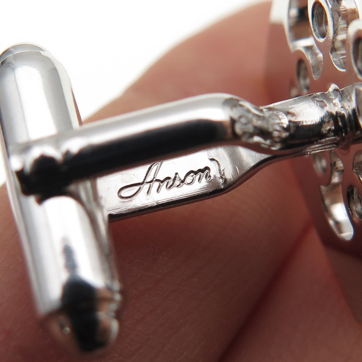 ANSON 925 Sterling Silver Vintage Flower Cufflinks