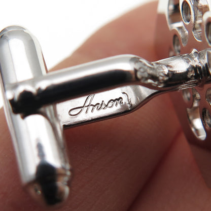 ANSON 925 Sterling Silver Vintage Flower Cufflinks