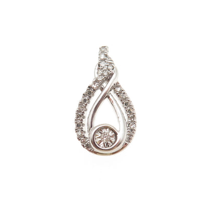 Jane Seymour 925 Sterling Silver Real Diamond Inter Woven Mini Charm Pendant