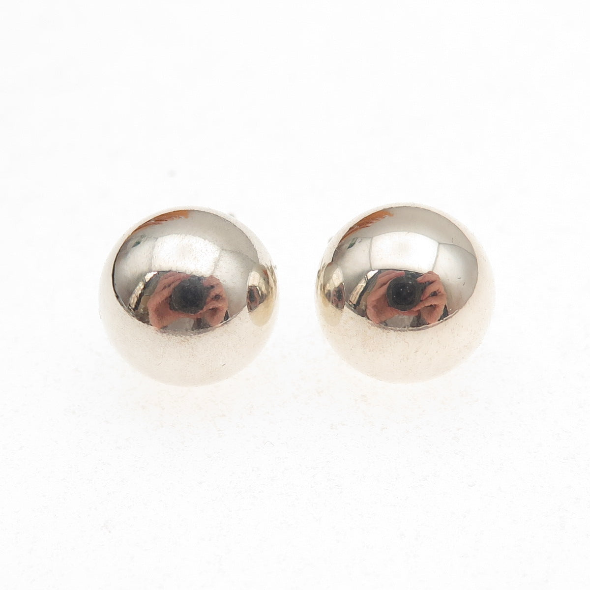 Tiffany & Co. 925 Sterling Silver Vintage HardWear 10mm Ball Stud Earrings