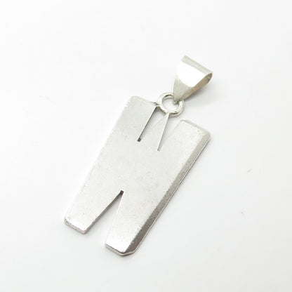 925 Sterling Silver Vintage Letter "W" Initial Pendant