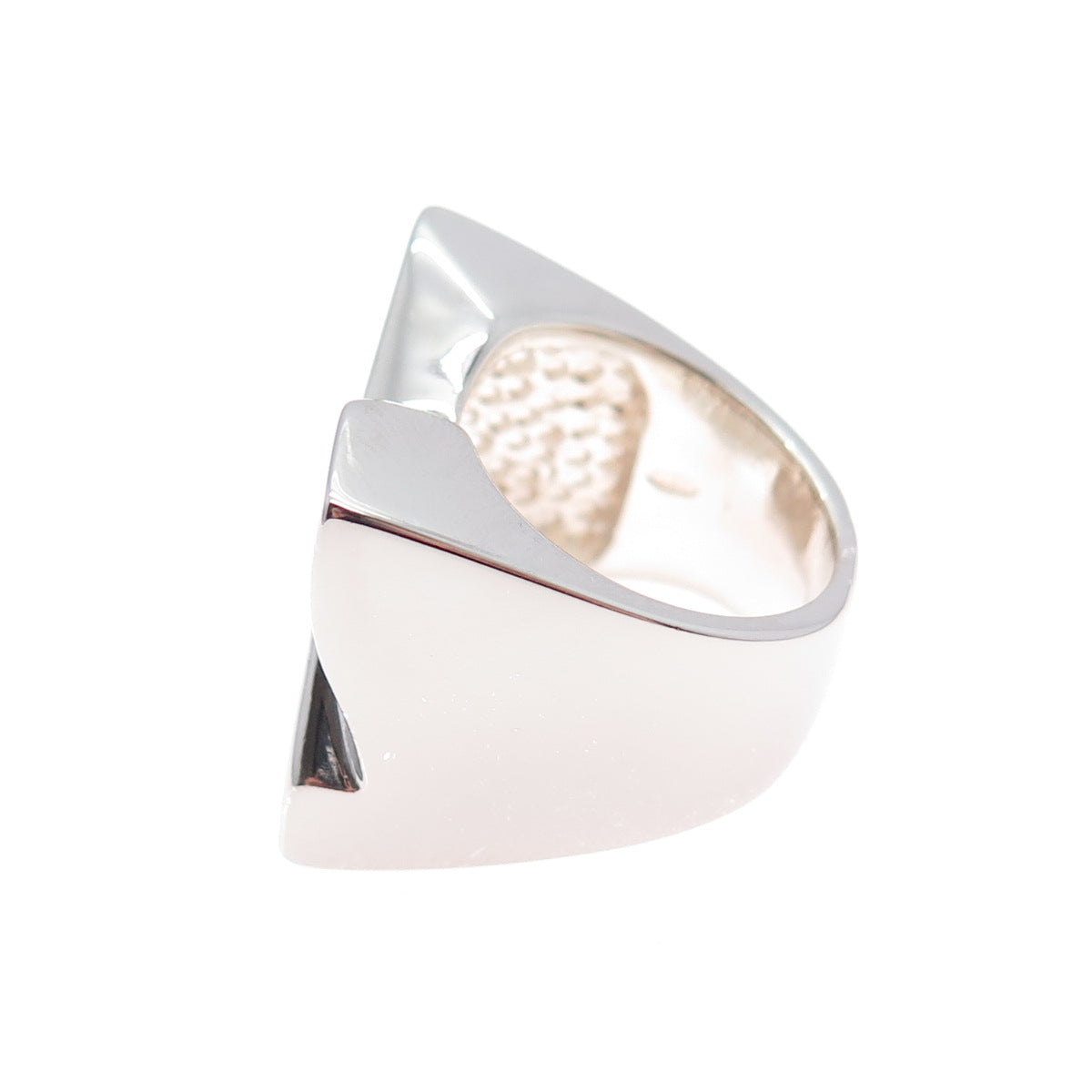 925 Sterling Silver Vintage Modernist X Shape Statement Ring Size 7