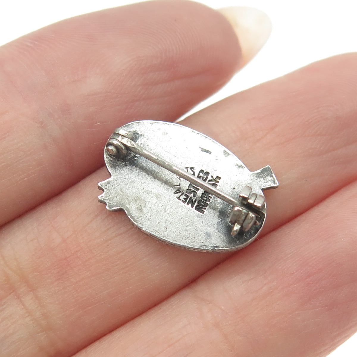 METAL ARTS CO. 925 Sterling Silver Vintage Enamel "AC" Artist's Palette Brooch