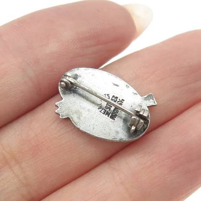 METAL ARTS CO. 925 Sterling Silver Vintage Enamel "AC" Artist's Palette Brooch