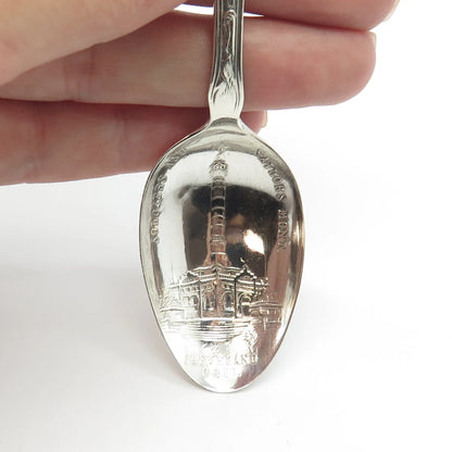 925 Sterling Silver Antique Soldiers' & Cleveland Mon't Ohio States Cities Spoon