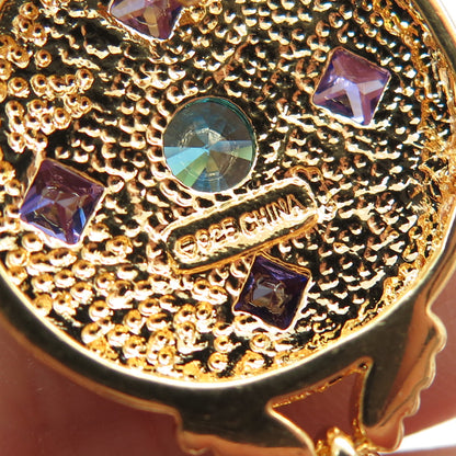 925 Sterling Silver Gold Plated Blue & Purple Multi-Cut C Z Pendant