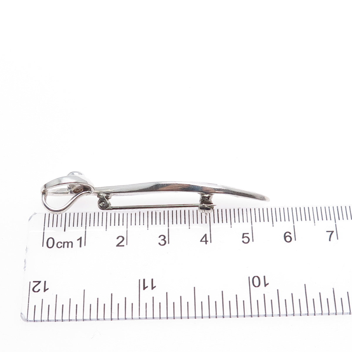 925 Sterling Silver Vintage Real Black Onyx White Topaz MOP Pin Brooch / Pendant