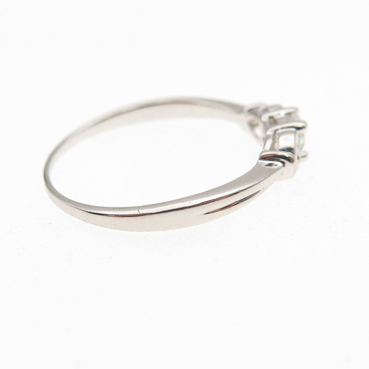 925 Sterling Silver Round-Cut C Z Heart Promise Ring Size 8