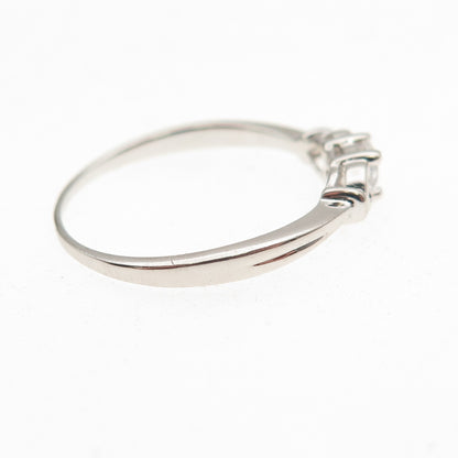 925 Sterling Silver Round-Cut C Z Heart Promise Ring Size 8