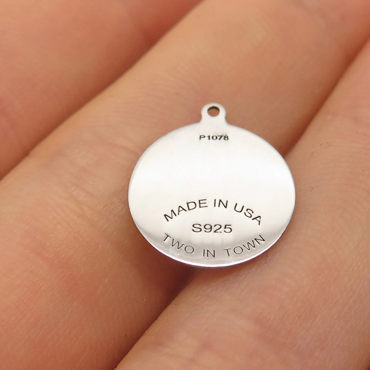 925 Sterling Silver USA Two In Town Panda Charm Pendant