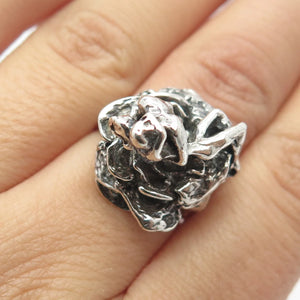 925 Sterling Silver Vintage Man & Woman In Love Ring Size 7