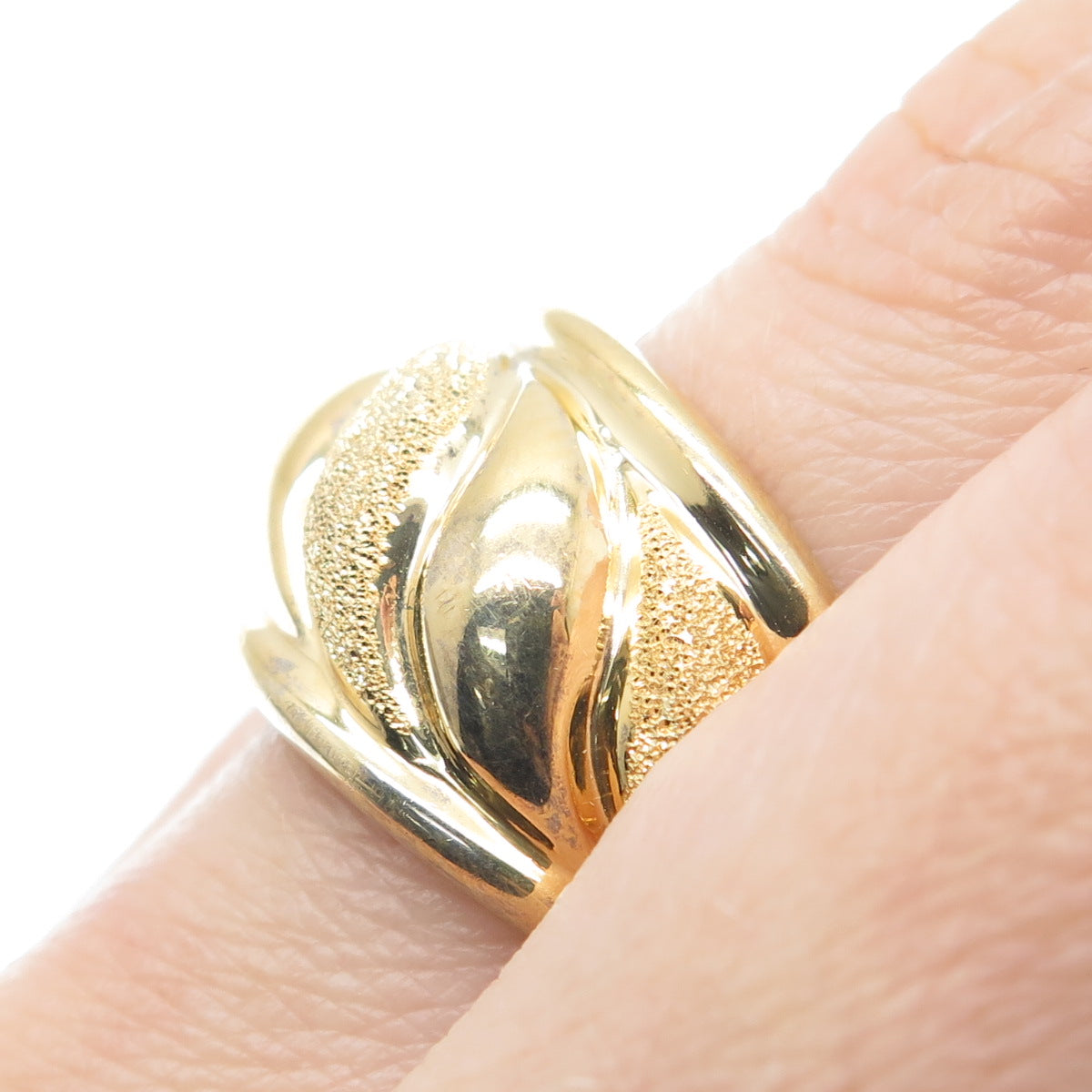 GIOIELLI DI VALENZA 925 Sterling Gold Plated Italy Diamond-Illusion Ring Size 10